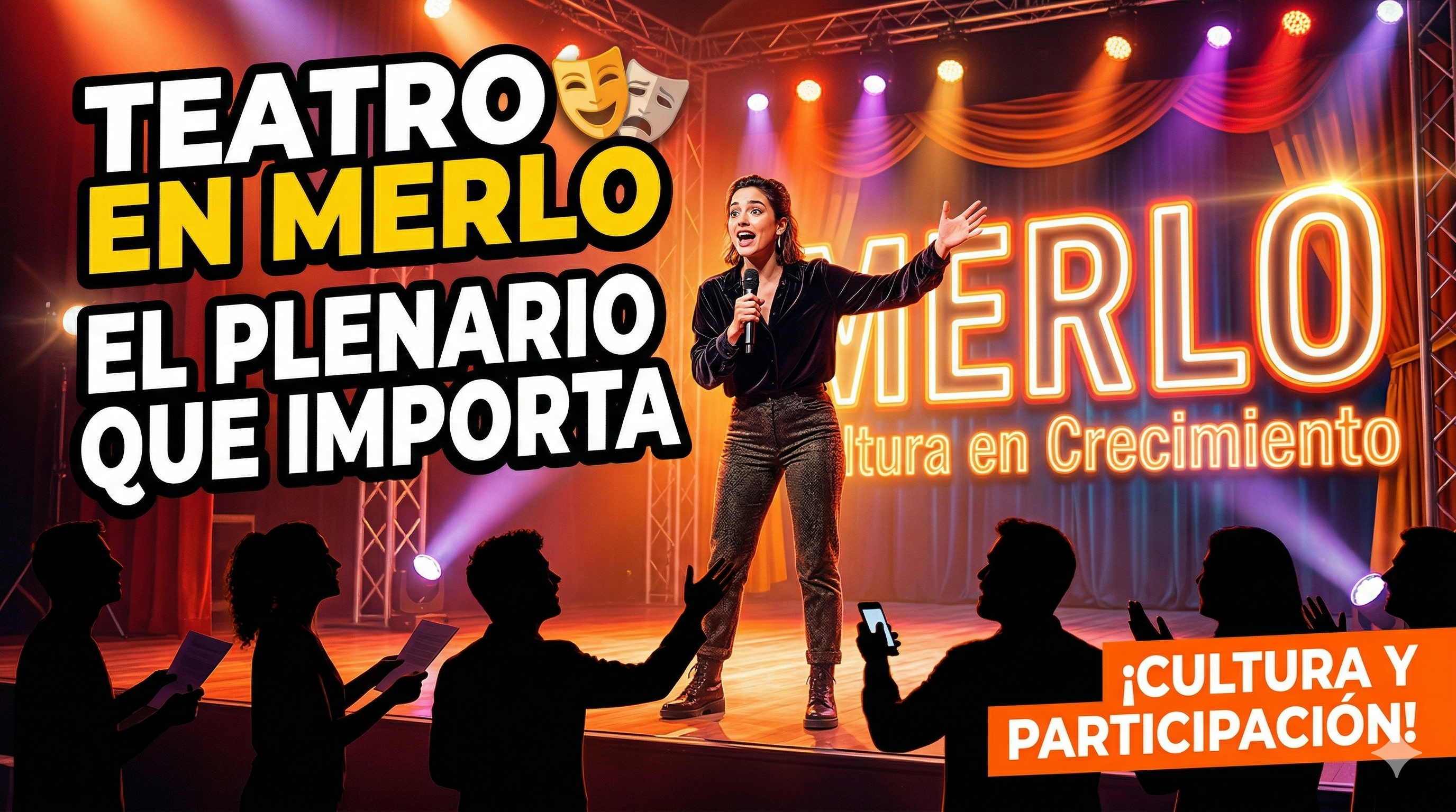 Plenario de Teatro en Merlo: Gran encuentro de artistas y vecinos impulsando la cultura local y las artes escénicas en la Casa de la Cultura.