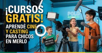 Niños y adolescentes de Merlo aprendiendo a filmar en los nuevos cursos gratuitos de cine y casting del Polo Audiovisual.