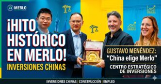El Intendente de Merlo, Gustavo Menéndez, y la Diputada Roxana Monzón junto a empresarios chinos anunciando inversiones estratégicas para el desarrollo local.