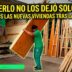 Trabajadores de la Municipalidad de Merlo descargando paneles para las nuevas casas prefabricadas de los vecinos afectados en Mariano Acosta. Asistencia municipal récord.