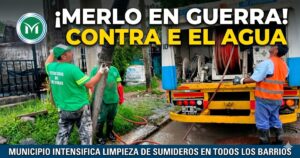 Operativo intensivo de limpieza de sumideros en Merlo para evitar inundaciones en los barrios.