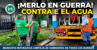 Operativo intensivo de limpieza de sumideros en Merlo para evitar inundaciones en los barrios.