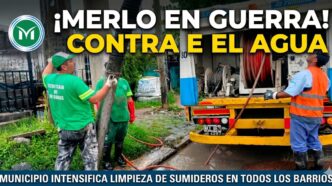 Operativo intensivo de limpieza de sumideros en Merlo para evitar inundaciones en los barrios.