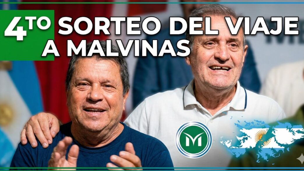 Dos héroes excombatientes de Malvinas emocionados durante el 4to sorteo de viaje a las islas gestionado por el Intendente Gustavo Menéndez en Merlo.