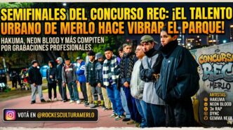 Concurso REC Merlo: Jóvenes raperos y artistas de hip hop en las semifinales de Parque San Martín.