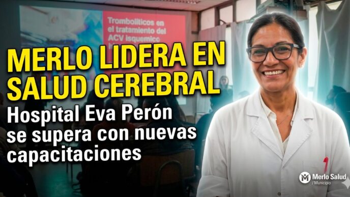 Capacitación médica sobre prevención de ACV en el Hospital Eva Perón de Merlo, un referente de salud pública en la zona oeste.